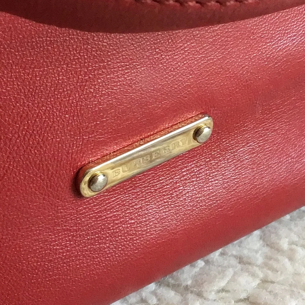 Burberry Calfskin Haymarket Check Small Canterbury Tote Red - Picture 4 of 15